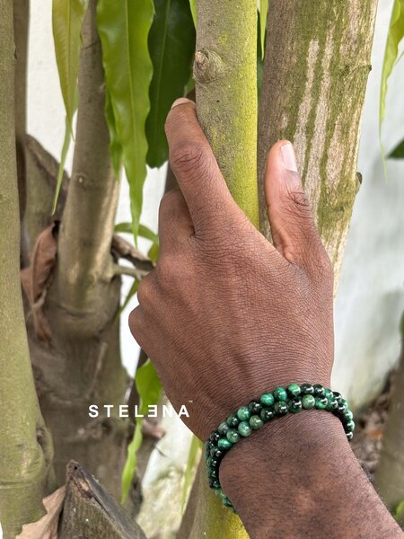 Bracelet œil de tigre vert