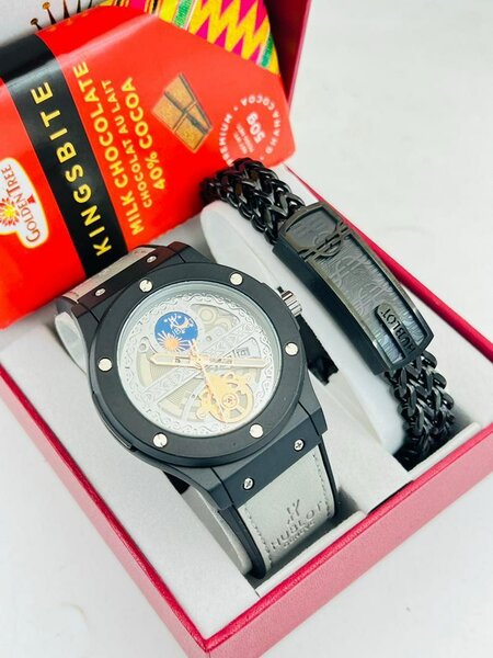 Quality Hublot Men's Accessories set(Black) + Chocolate