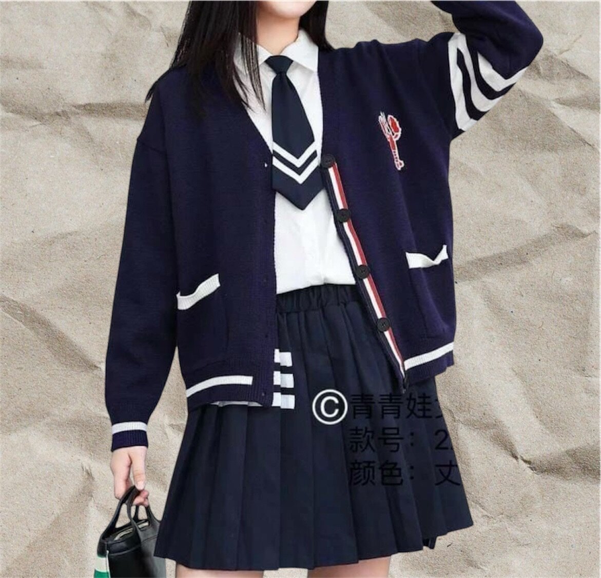 Тройка комплект.Кардиган,рубашка,юбка,галстук