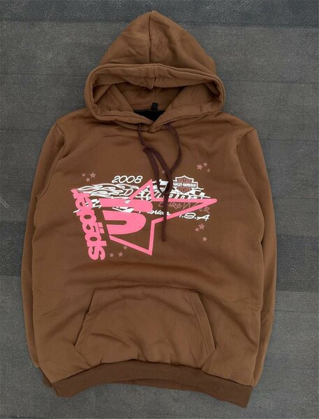 Sweat à capuche marron unisexe