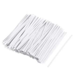 Long Strong Twist Ties 4.Inches Quality Kraft Closure Tie White for Tying Gift Bags Gardening Plant 500 Pieces