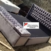 custom made bed with a high base