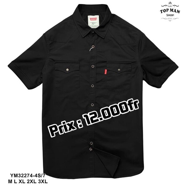 Chemise à manches courtes homme