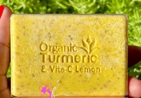 The organic Turmeric & Lemon Soap is a Top Seller