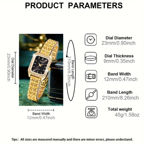 Golden dial Rectangular watch