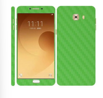 Samsung Galaxy C9 Pro Green Carbon Fiber Texture Mobile Skin
