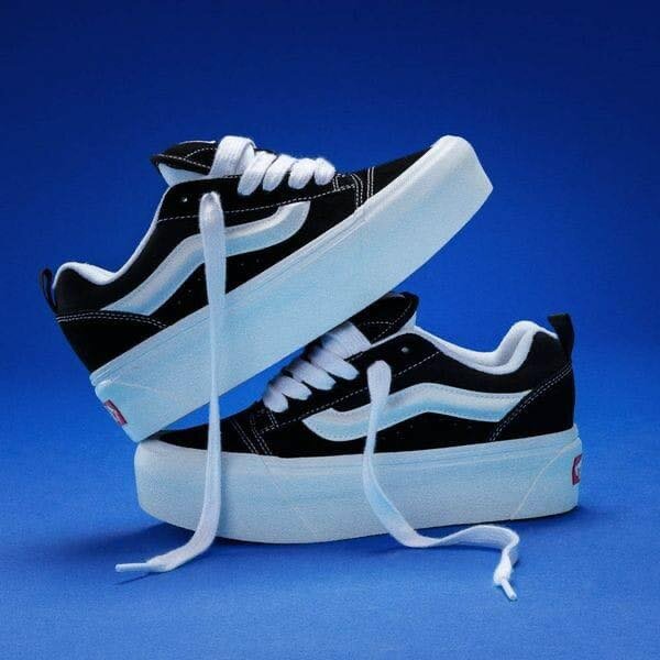 Vans Knu Skool Black White Men Unisex Platform Casual Shoes