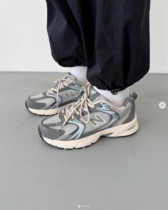 Кроссовки NB 530 серыя,голубой,кремовый