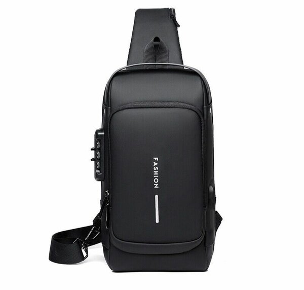 Men's Sling Bag with USB Port
