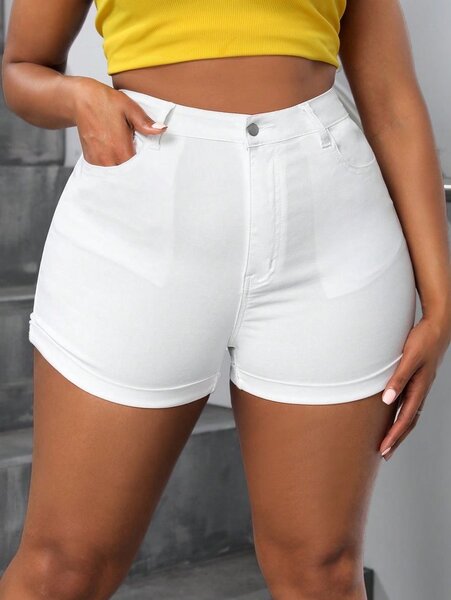 Denim white shorts