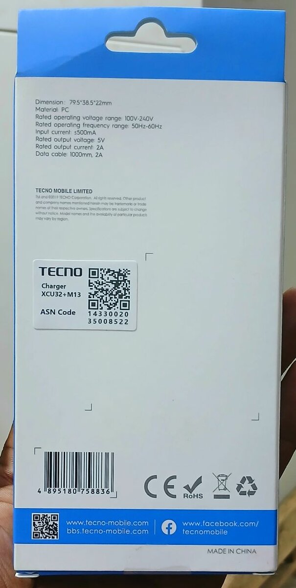 Chargeur  Tecno  Original