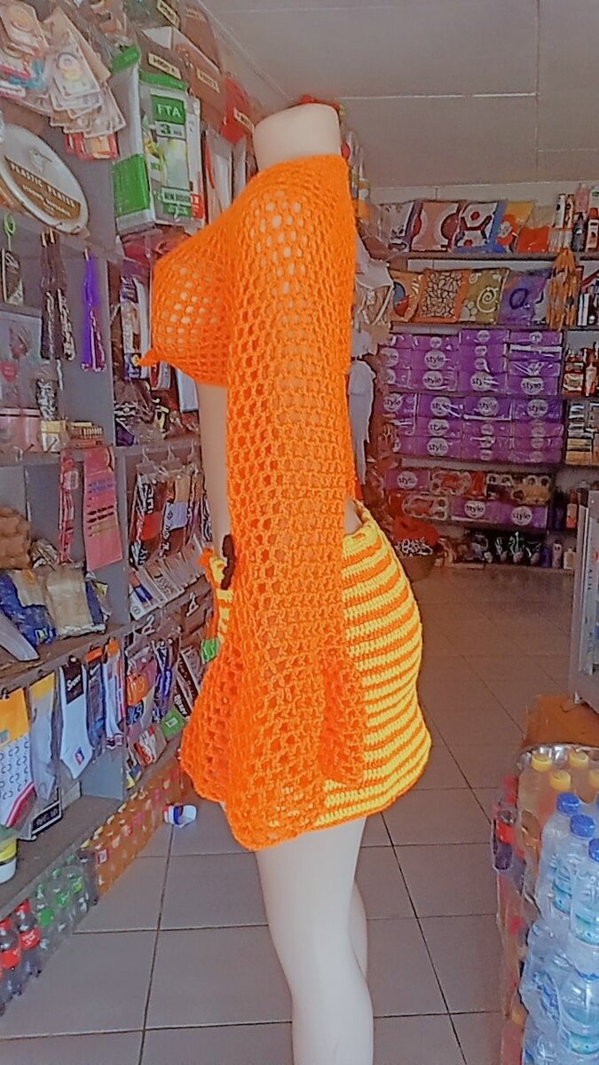 Ensemble crochet orange vif