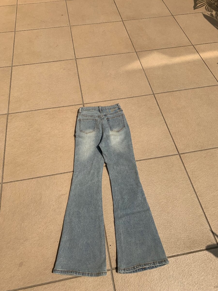 pantalon jean patte d eph shein