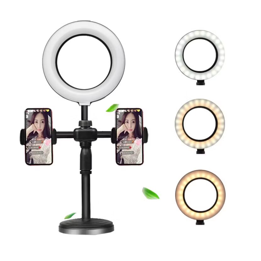 Phone Holder Stand with Ring Light - Adjustable & Portable