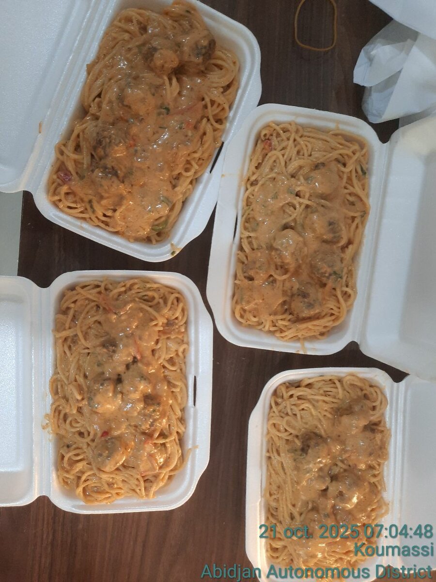 Spaghetti à la crème fraîche