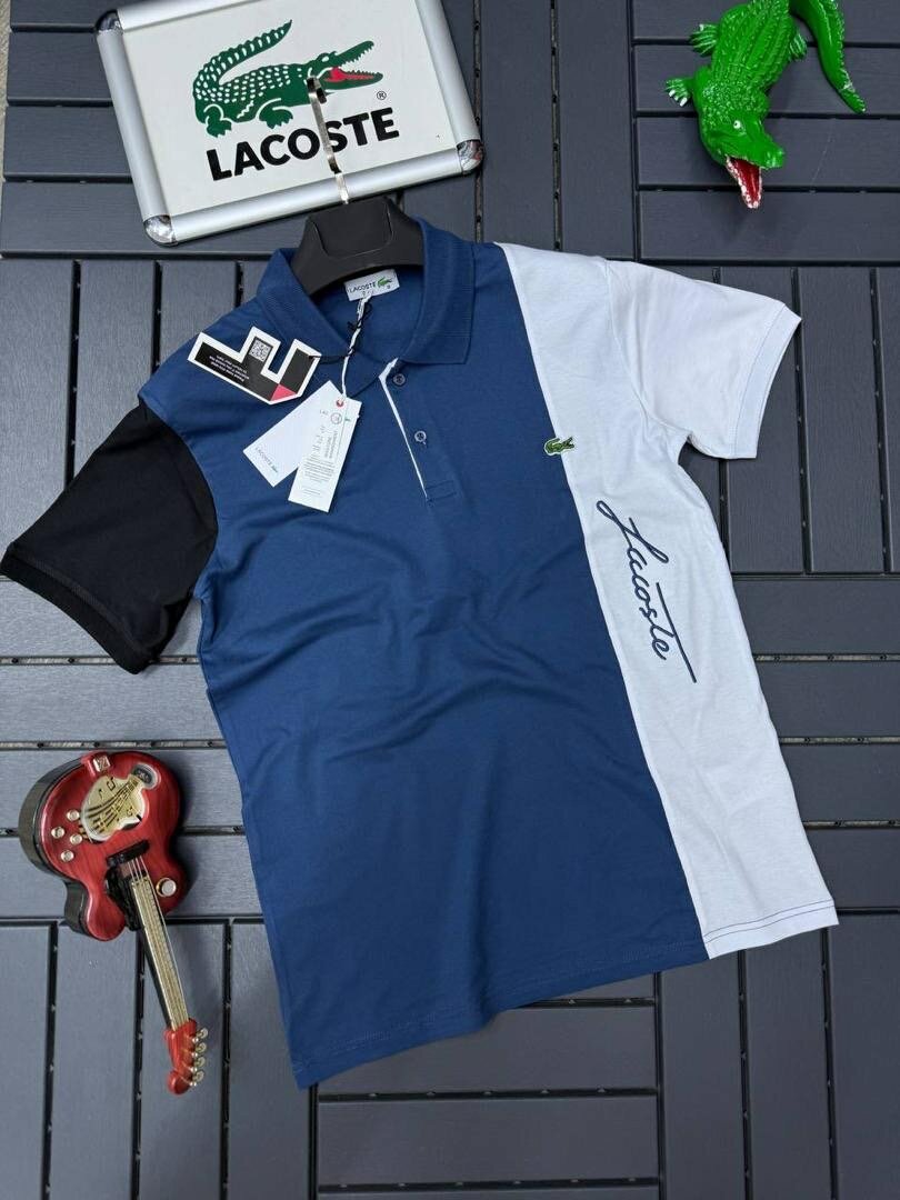 Polo Lacoste élégant tricolore