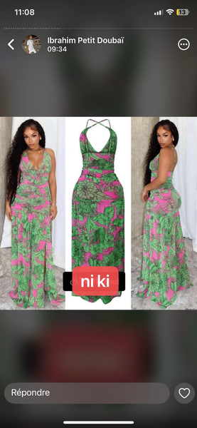 Robe longue tropicale élégante