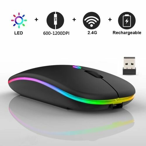 Souris LED sans fil rechargeable