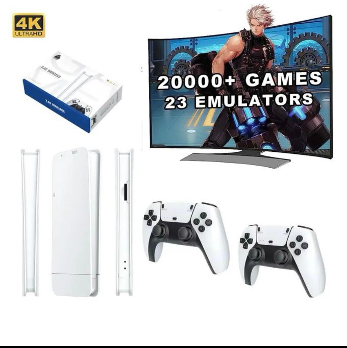 Game Stick Pro+20000 Jeux classiques HD 4K avec 2 manette sa