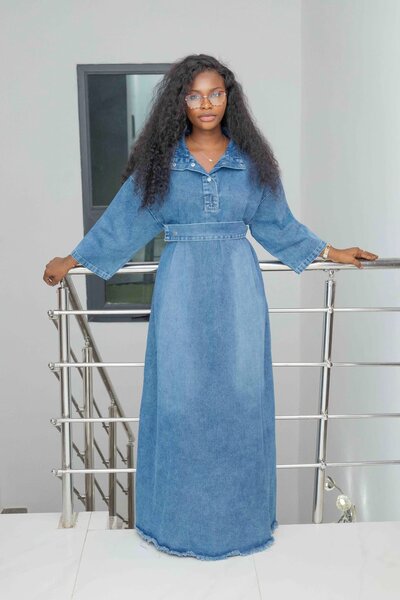 Robe longue en jean élégante