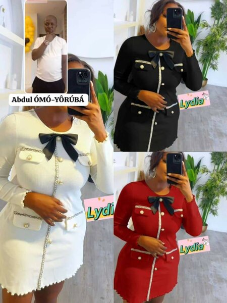 Robe élégante en trois couleurs