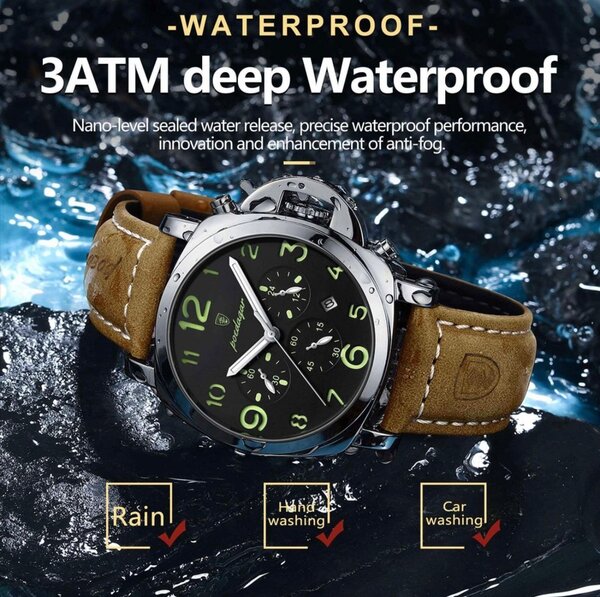 Montre 2024  haute qualité poedagar859 waterproof Chronograp