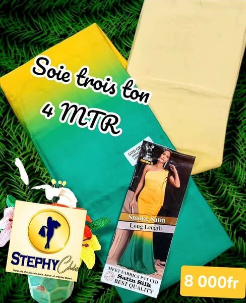 Tissu en soie 3 Tons 4 Mètres