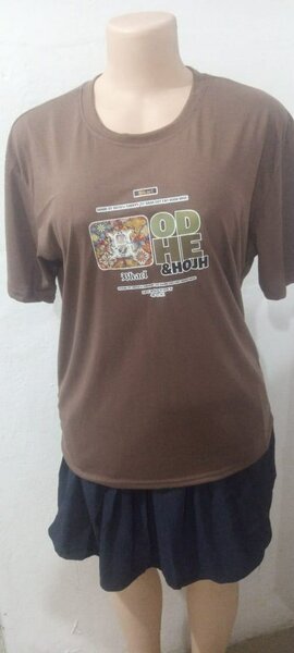 T-shirt marron imprimée décontractée