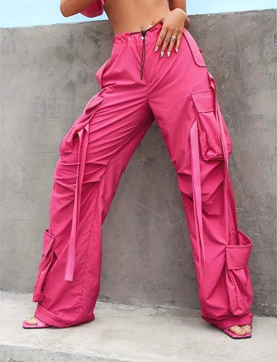 Women's Pink Cargo Pants