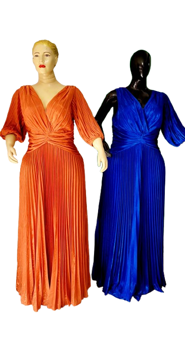 Robe longue plissée élégante