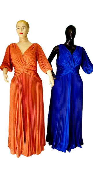 Robe longue plissée élégante