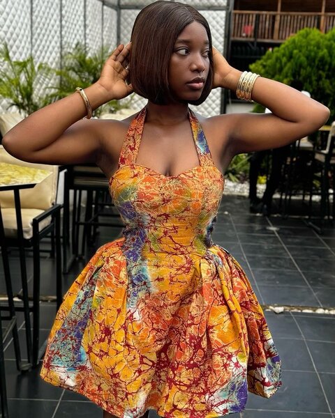 Robe évasée en wax coloré