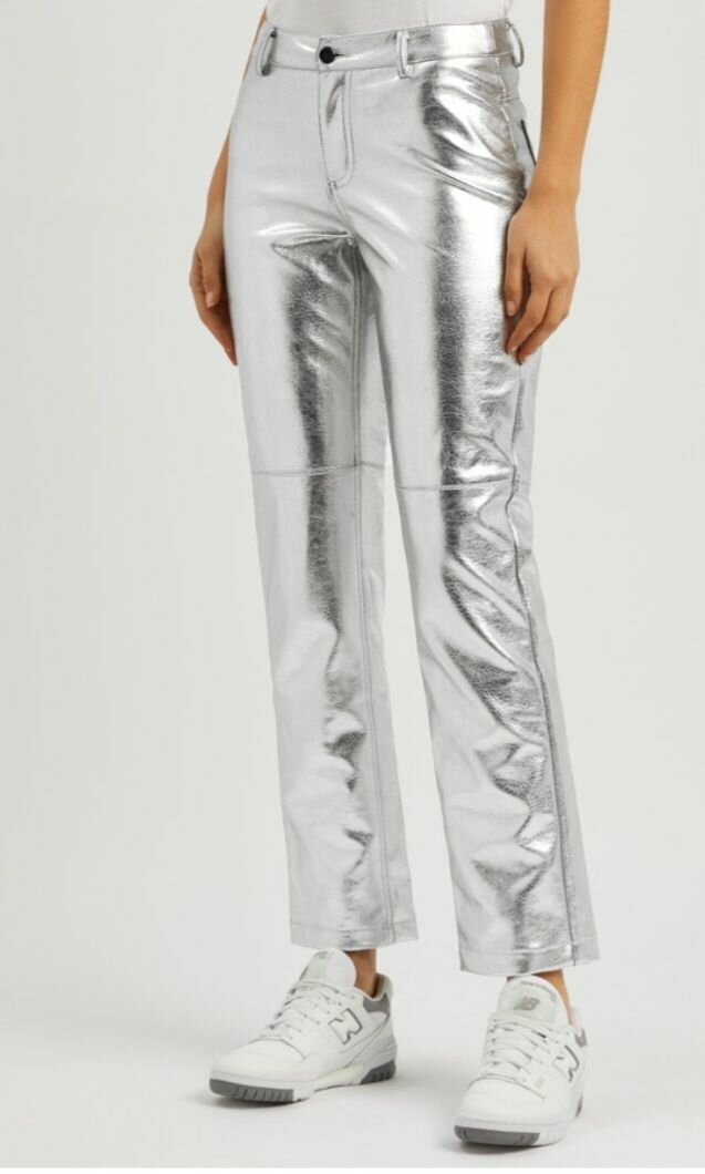 Women's Silver Metallic Trouser