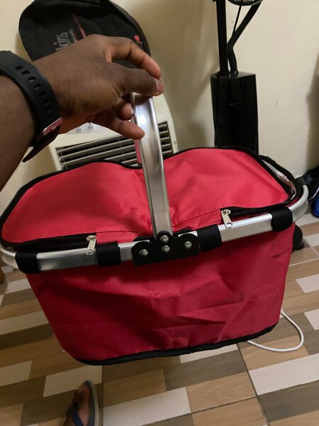 Panier de courses pliable rouge