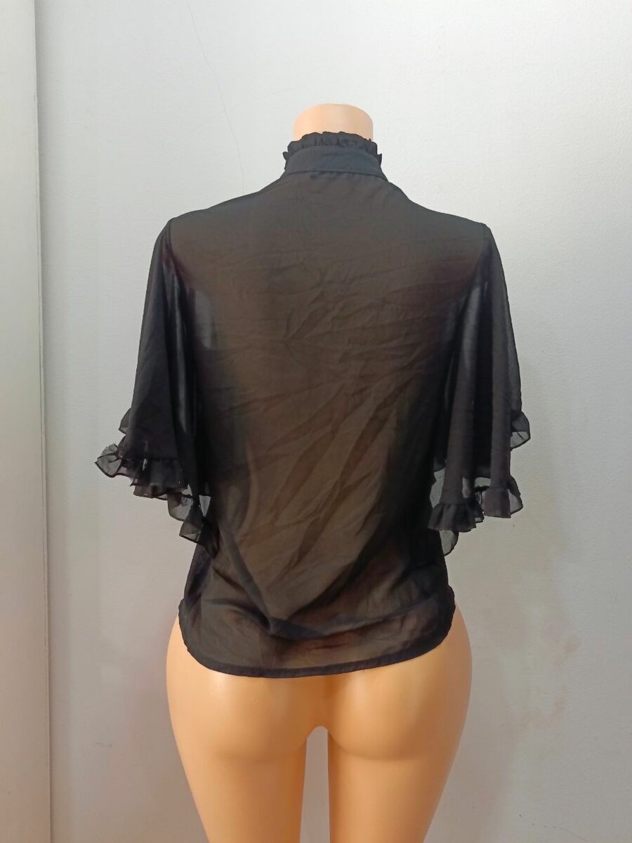 Chemisier Noir Transparent Femme