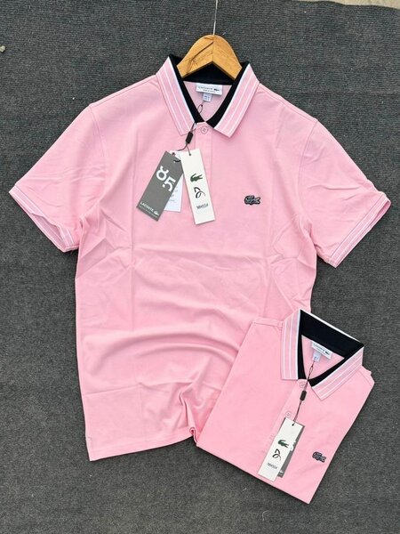 Polo rose classique homme