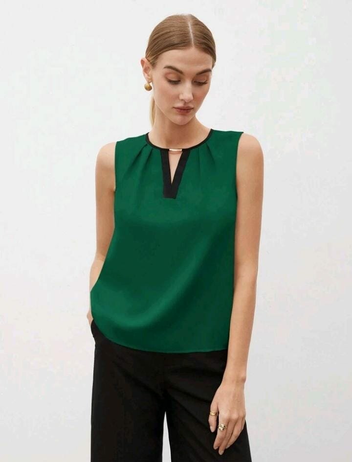 Top sans manches élégant vert
