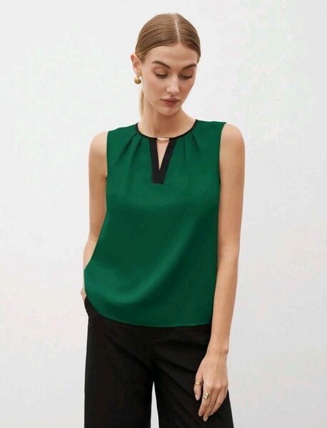 Top sans manches élégant vert