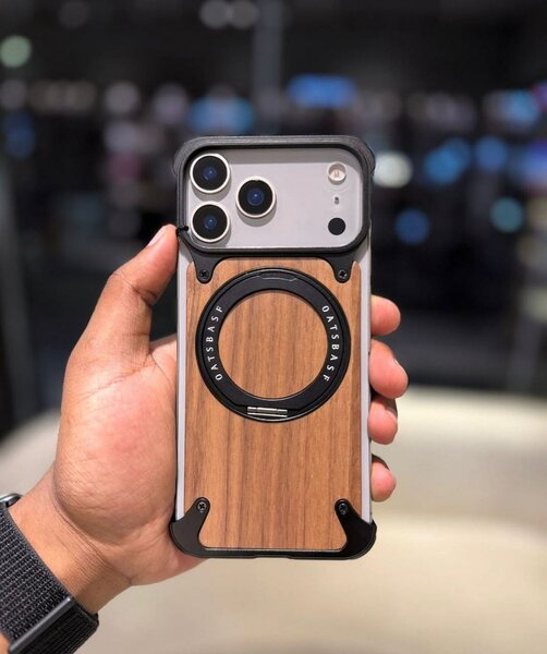 Coque en bois magnétique pour iPhone