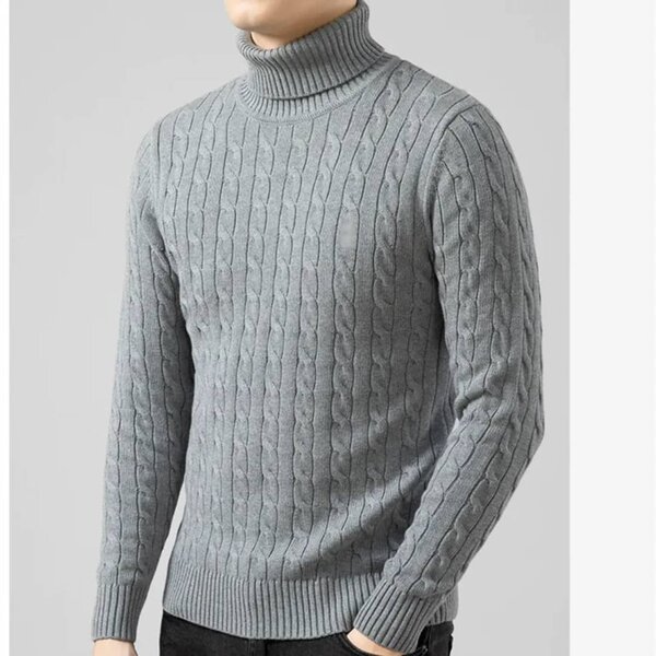 Pull col roulé torsadé homme