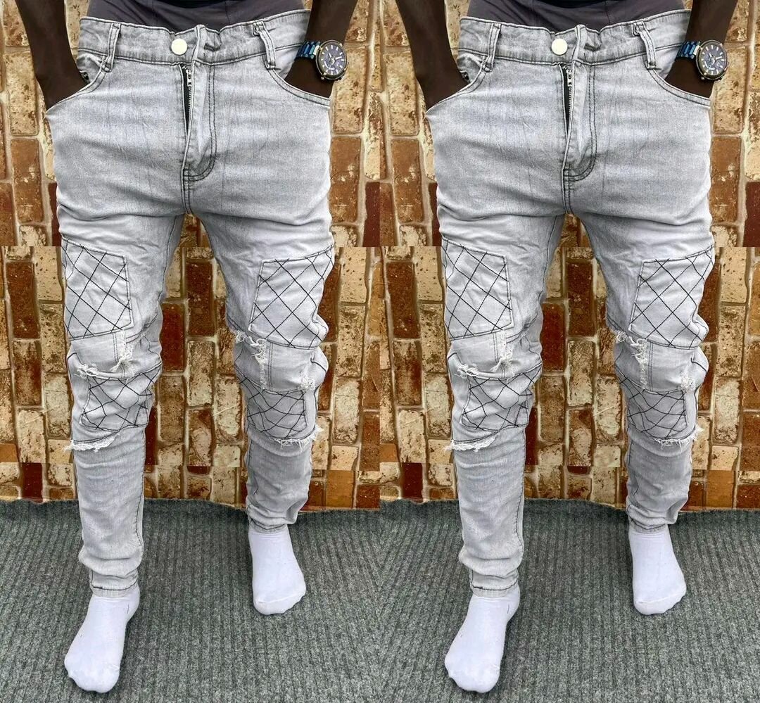 Jean gris décontracté homme