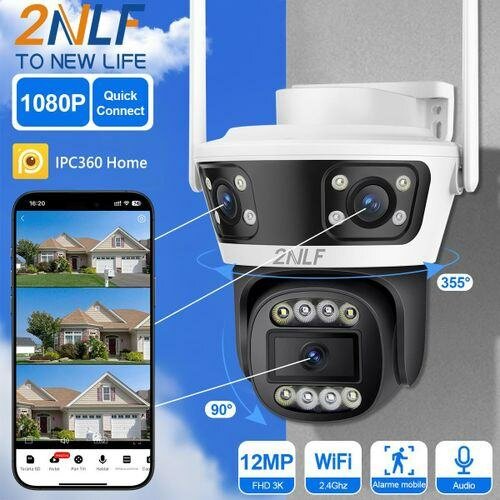 Caméra de Surveillance Extérieure WiFi 12MP