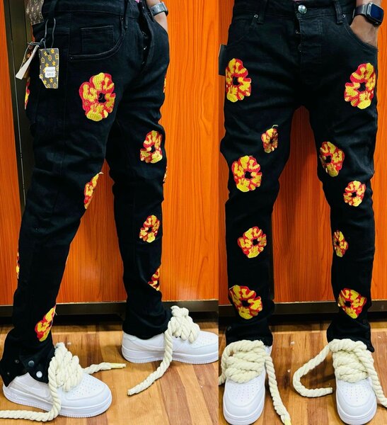 Black design jeans