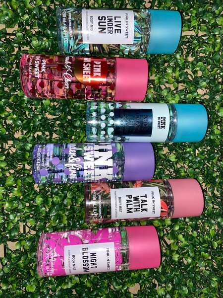 Pink in sweet body mist