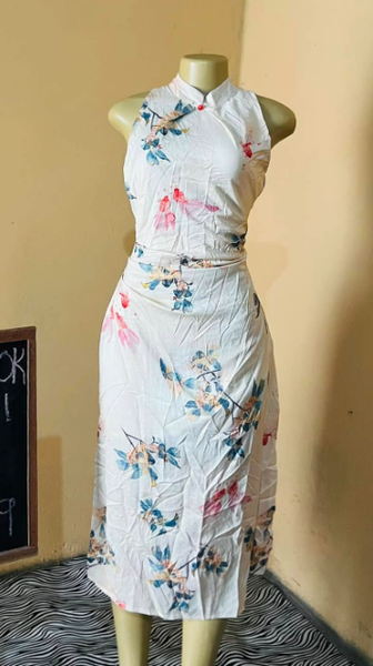 Dress white with flowers