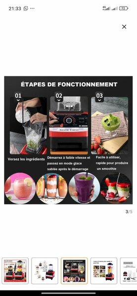 Mixeur Broyeur 2 en 1 8500W