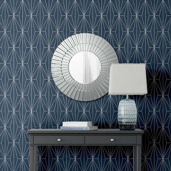 Papier peint géométrique bleu