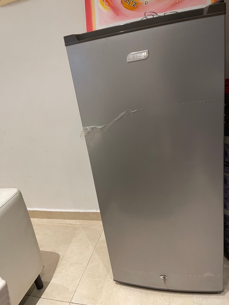 Congélateur vertical argent