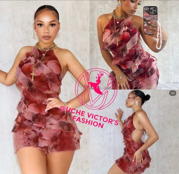 Robe mini à volants floraux