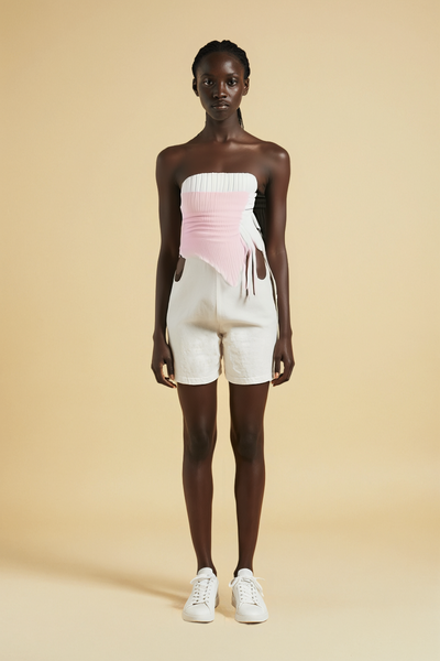 Top bustier côtelé